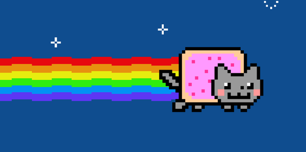 밈으로 인기가 많던 'Nyan Cat' NFT는 6억에 낙찰되었다. 출처 Nyan.cat
