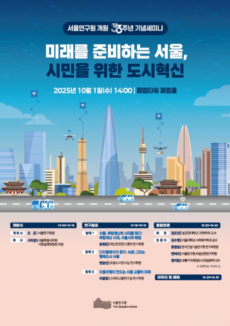 서울연구원 33주년 기념세미나 포스터